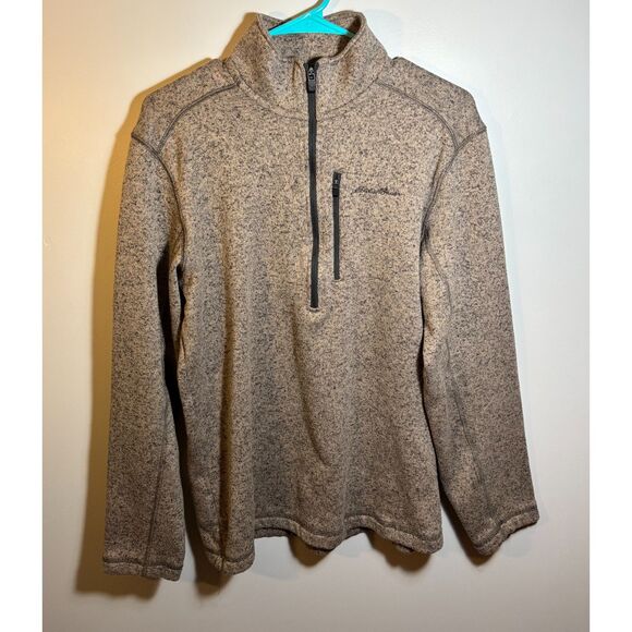 Eddie Bauer Men’s Quarter‑Zip Sweater Fleece – Gray Heather – Size TM - Picture 1 of 4